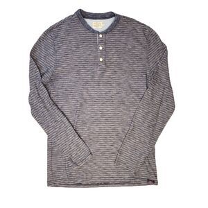 Faherty Indigo Dyed Henley Shirt‎ Mens Small Blue Long Sleeve Organic Cotton